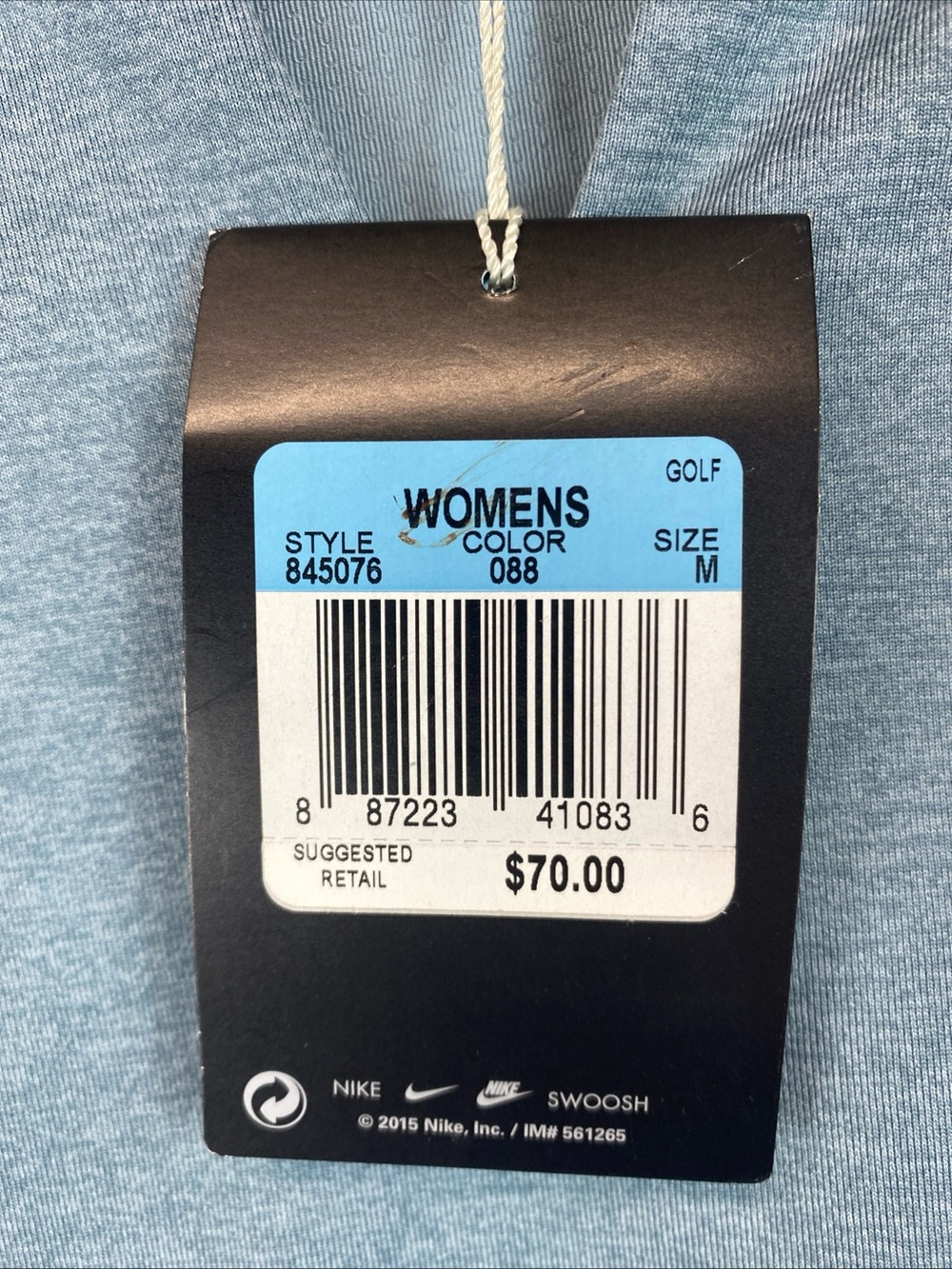 Nike Golf Dri Fit Size Women’s Polo Wickaway Outdoor Collarless Blue - Picture 3 of 9